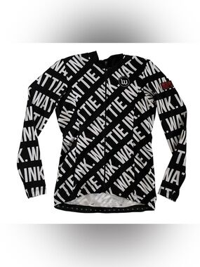 Wattie Ink Black & White Full-Zip Cycling Jersey jacket